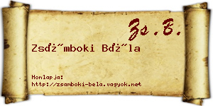 Zsámboki Béla névjegykártya