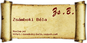 Zsámboki Béla névjegykártya